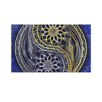 Gold And Grey Yin Yang Flower Print Polyester Flag