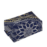 Gold And Grey Yin Yang Flower Print Rectangle Tissue Box Cover