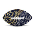 Gold And Grey Yin Yang Flower Print Rugby Ball