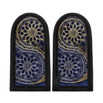Gold And Grey Yin Yang Flower Print Skillet Handle Cover