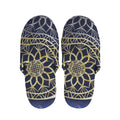 Gold And Grey Yin Yang Flower Print Slippers