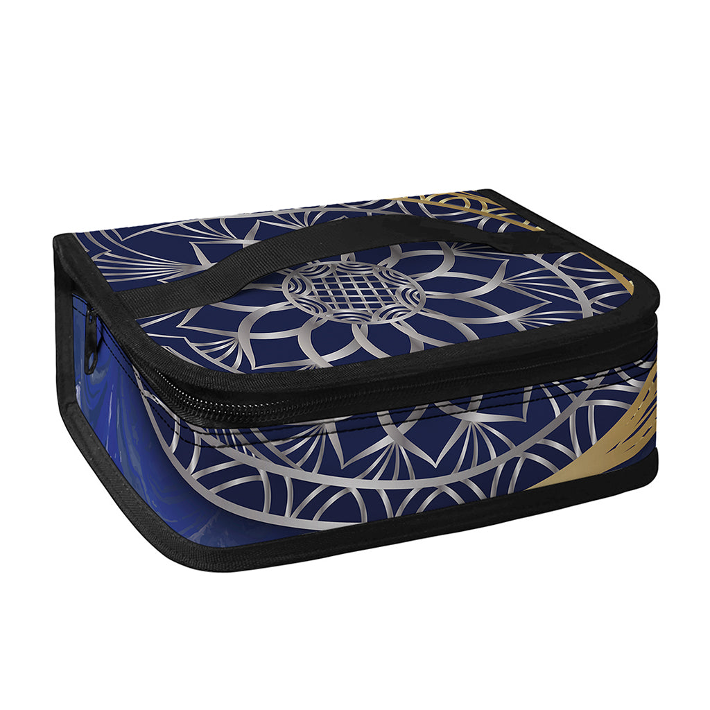 Gold And Grey Yin Yang Flower Print Small Lunch Bag