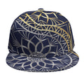 Gold And Grey Yin Yang Flower Print Snapback Cap