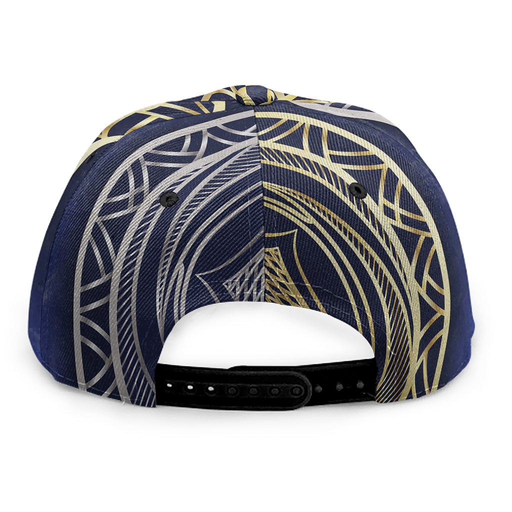 Gold And Grey Yin Yang Flower Print Snapback Cap