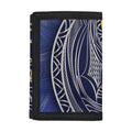 Gold And Grey Yin Yang Flower Print Trifold Wallet