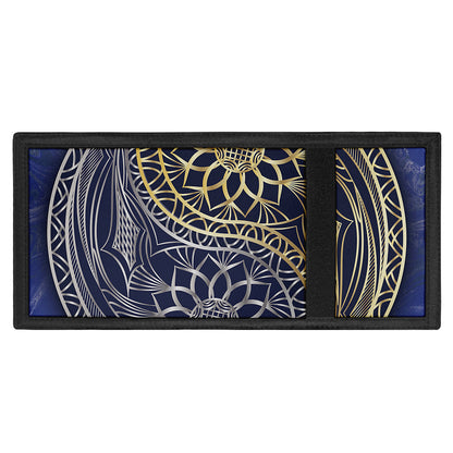 Gold And Grey Yin Yang Flower Print Trifold Wallet