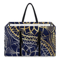 Gold And Grey Yin Yang Flower Print Utility Tote Bag