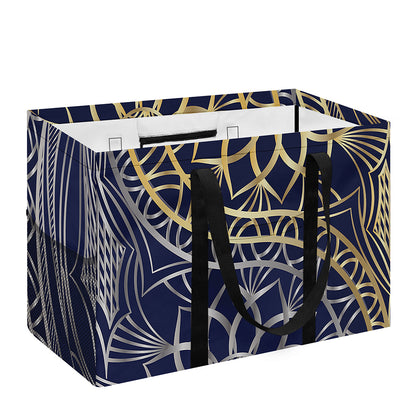 Gold And Grey Yin Yang Flower Print Utility Tote Bag