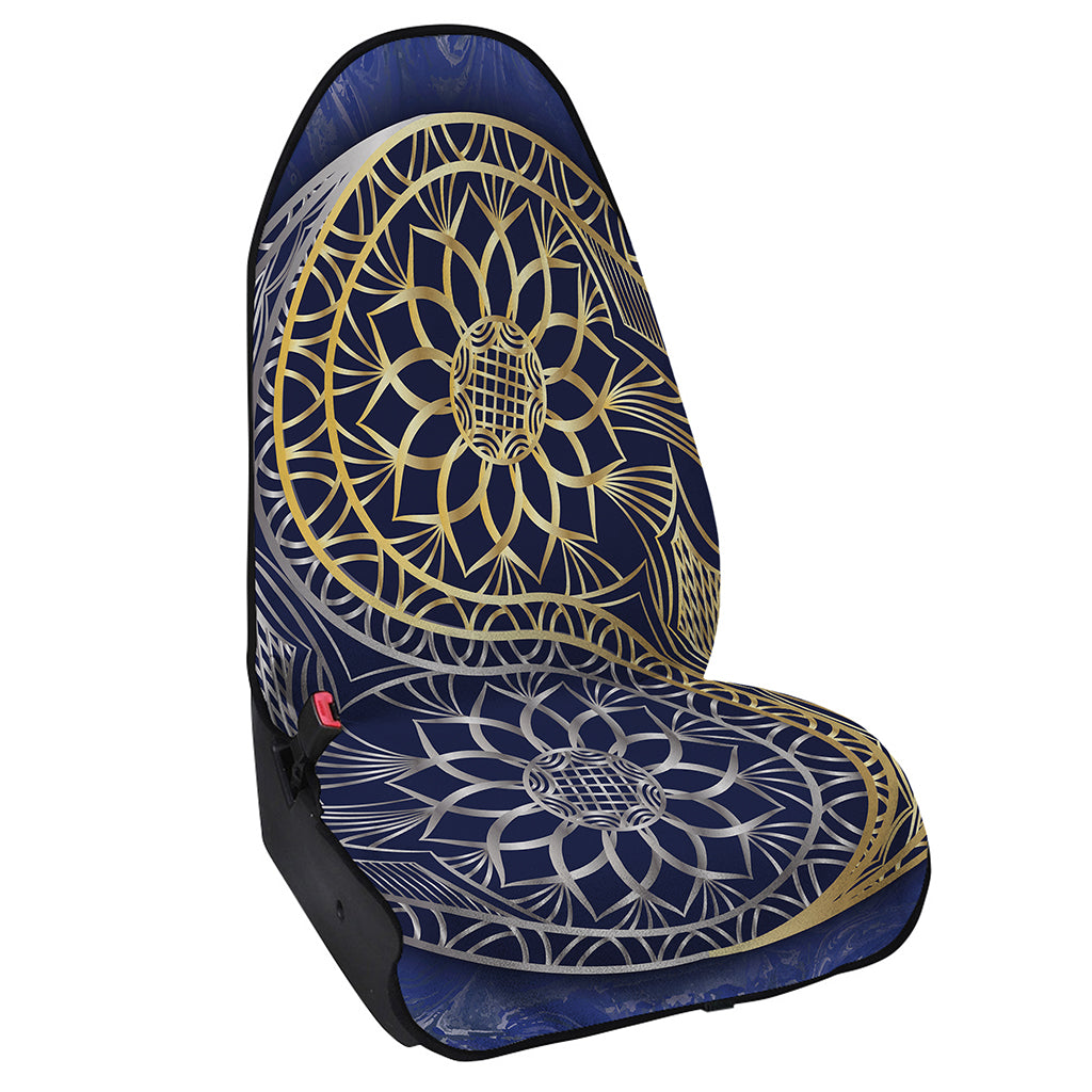 Gold And Grey Yin Yang Flower Print Waterproof Car Seat Cover