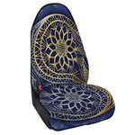 Gold And Grey Yin Yang Flower Print Waterproof Car Seat Cover