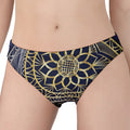 Gold And Grey Yin Yang Flower Print Women's Panties
