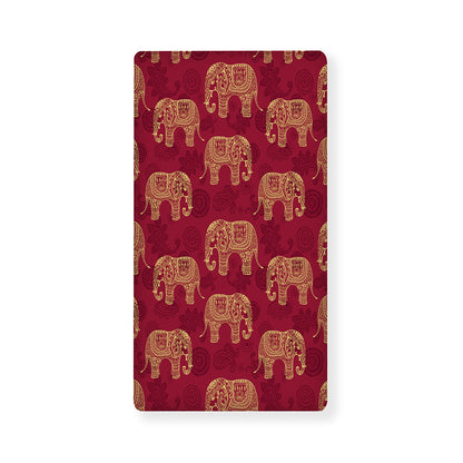 Gold And Red Boho Elephant Print Baby Crib Sheet