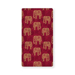 Gold And Red Boho Elephant Print Baby Crib Sheet