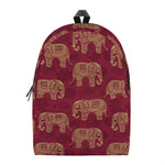Gold And Red Boho Elephant Print Backpack