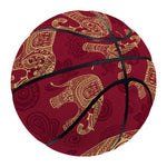 Gold And Red Boho Elephant Print Basketball