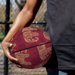 Gold And Red Boho Elephant Print Basketball