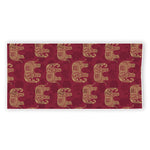 Gold And Red Boho Elephant Print Beach Towel