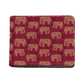 Gold And Red Boho Elephant Print Bifold Wallet