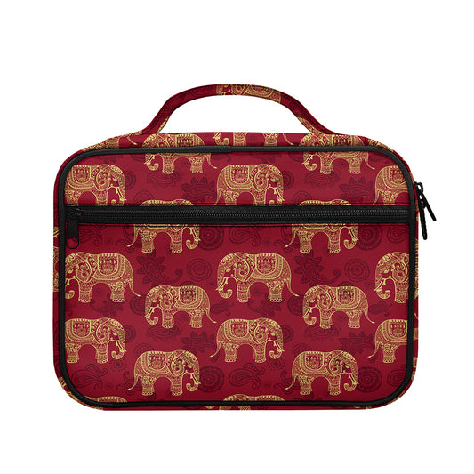 Gold And Red Boho Elephant Print Briefcase Bible Bag