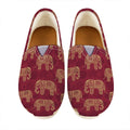 Gold And Red Boho Elephant Print Casual Shoes