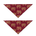 Gold And Red Boho Elephant Print Dog Bandana