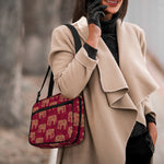 Gold And Red Boho Elephant Print Double Strap Bible Bag