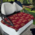 Gold And Red Boho Elephant Print Golf Cart Seat Cover