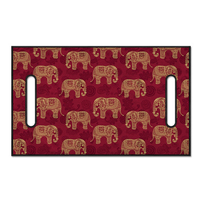 Gold And Red Boho Elephant Print Golf Cart Seat Cover