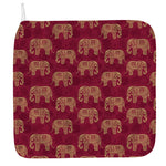 Gold And Red Boho Elephant Print Hand Towel