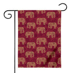 Gold And Red Boho Elephant Print House Flag