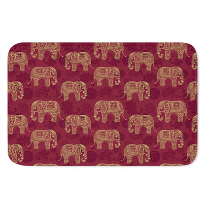 Gold And Red Boho Elephant Print Indoor Door Mat