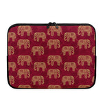Gold And Red Boho Elephant Print Laptop Sleeve