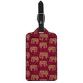 Gold And Red Boho Elephant Print Luggage Tag