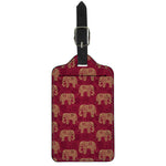 Gold And Red Boho Elephant Print Luggage Tag