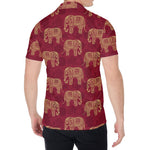 Gold And Red Boho Elephant Print Men's Shirt