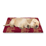 Gold And Red Boho Elephant Print Pet Cooling Mat Cover