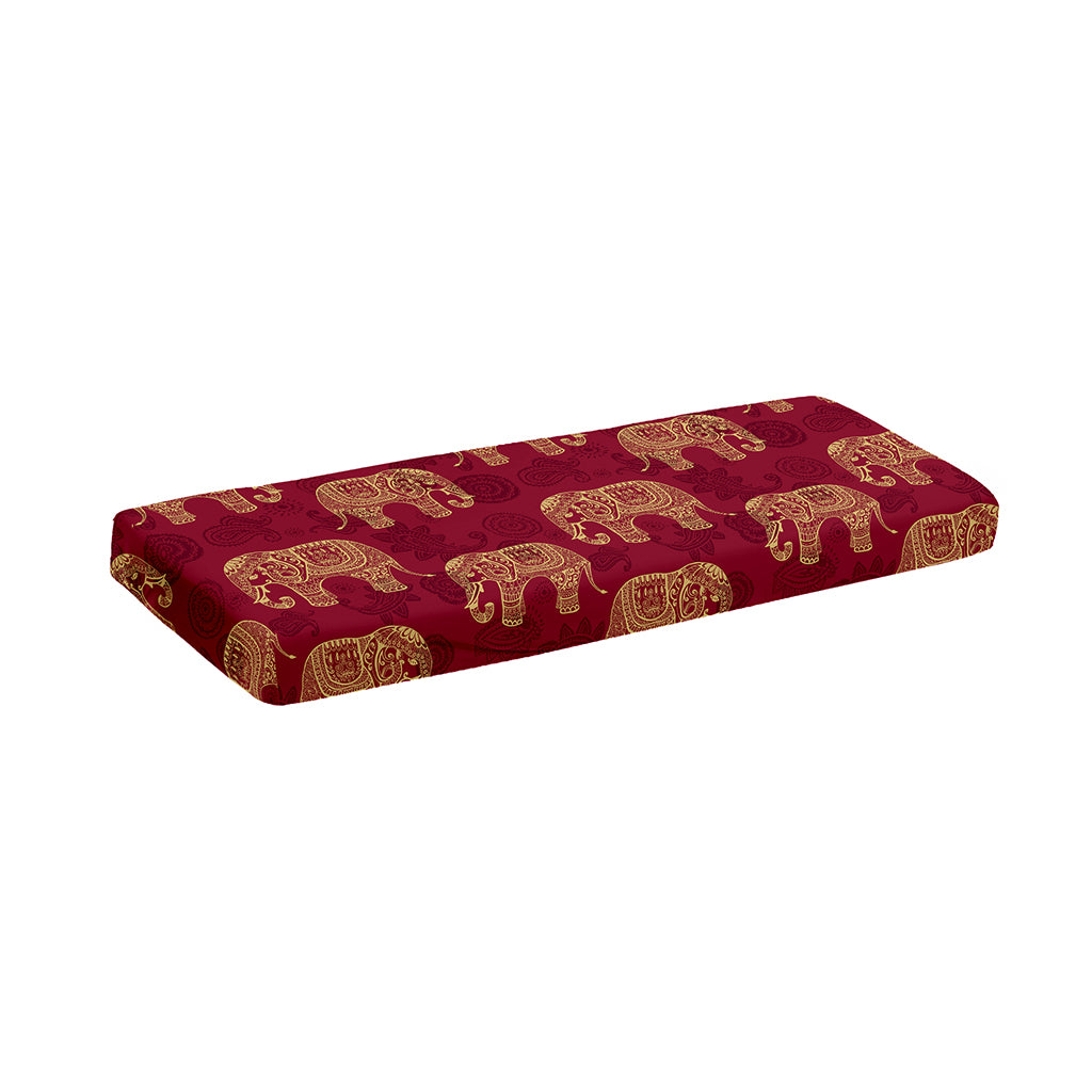 Gold And Red Boho Elephant Print Piano Keyboard Cover