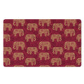 Gold And Red Boho Elephant Print Polyester Doormat
