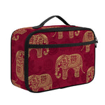 Gold And Red Boho Elephant Print Portable Lunch Bag