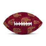Gold And Red Boho Elephant Print Rugby Ball
