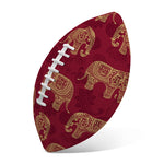 Gold And Red Boho Elephant Print Rugby Ball