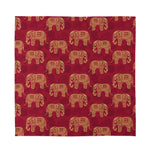 Gold And Red Boho Elephant Print Silk Bandana