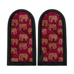 Gold And Red Boho Elephant Print Skillet Handle Cover