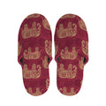 Gold And Red Boho Elephant Print Slippers