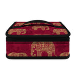 Gold And Red Boho Elephant Print Small Lunch Bag