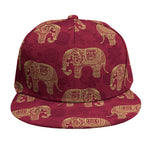 Gold And Red Boho Elephant Print Snapback Cap