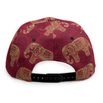 Gold And Red Boho Elephant Print Snapback Cap