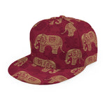 Gold And Red Boho Elephant Print Snapback Cap