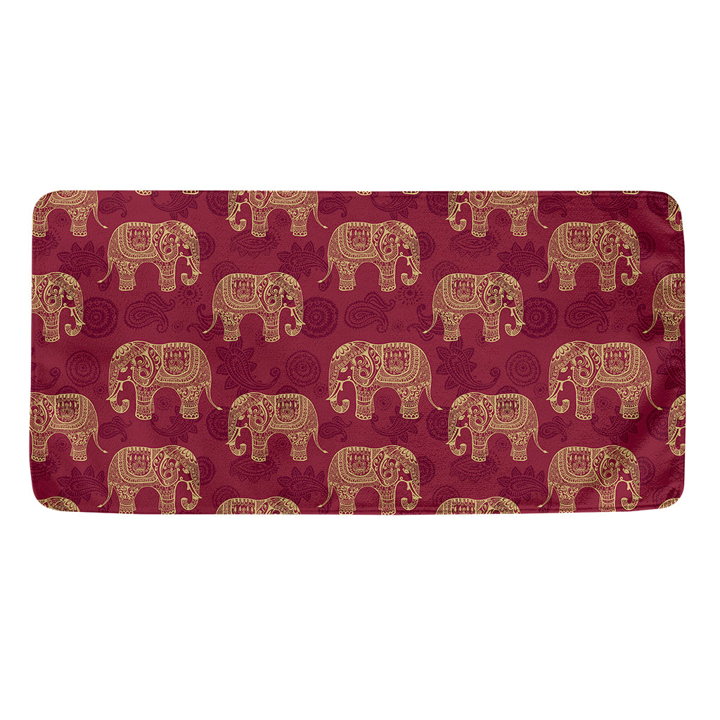Gold And Red Boho Elephant Print Towel