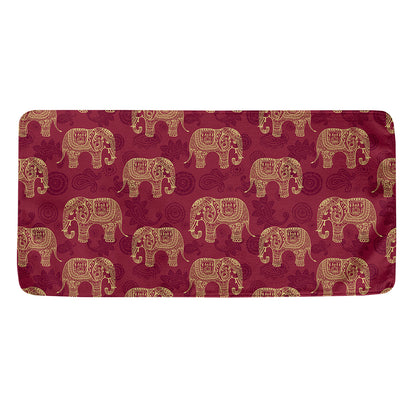 Gold And Red Boho Elephant Print Towel